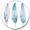 Designart - Blue Boho Feathers II - Lake House Metal Circle Wall Art